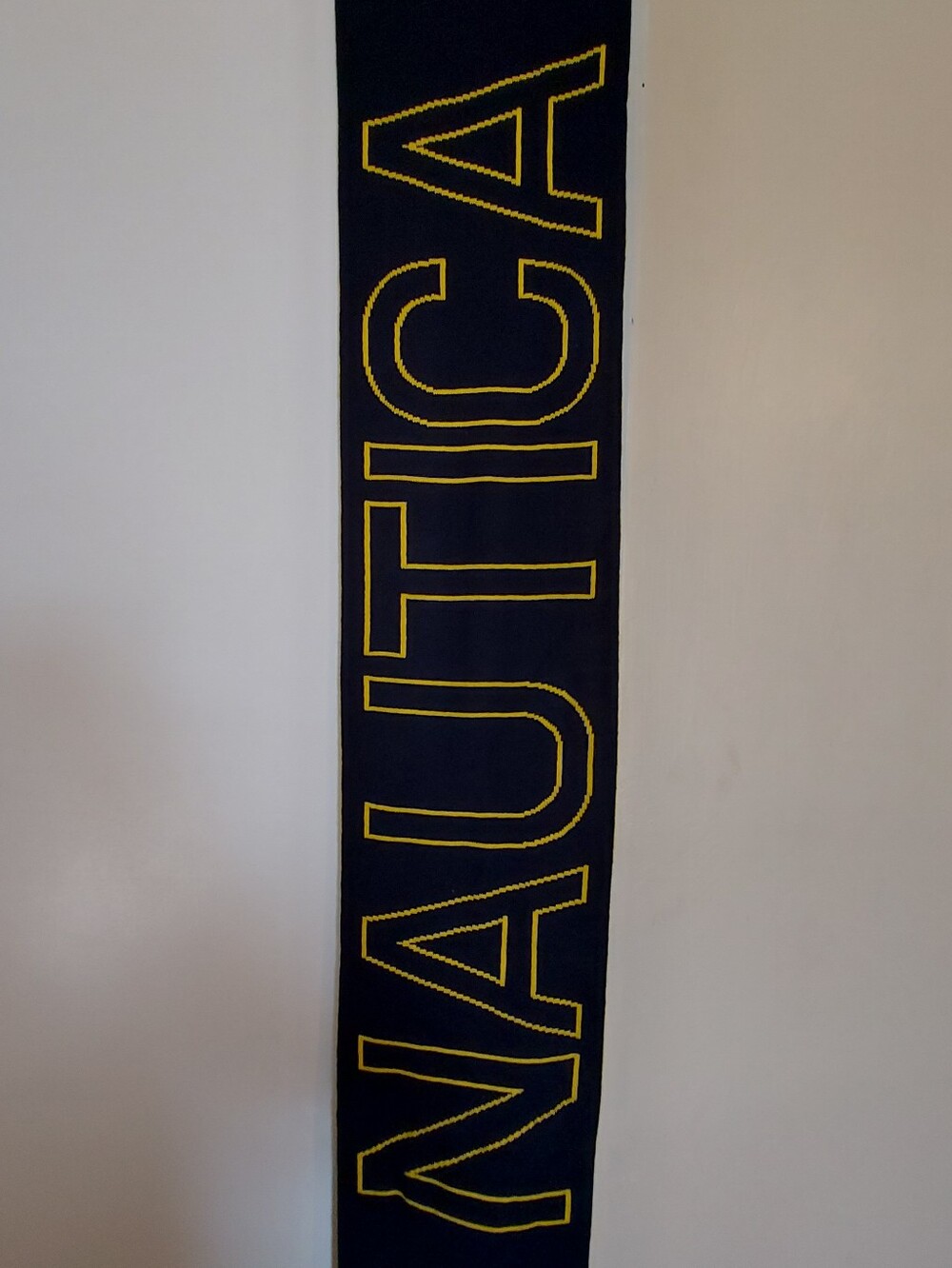 Nautica Navy Scarf with Yellow Outline Logo